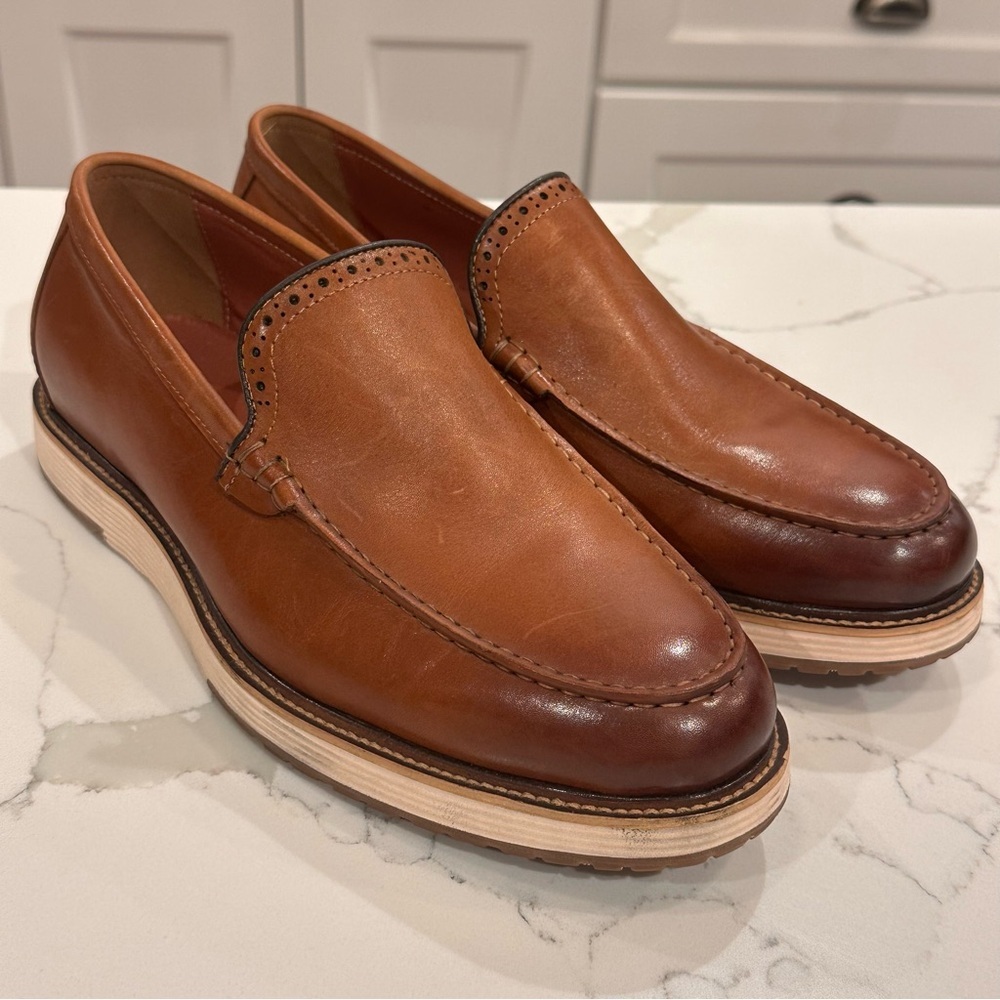 Vintage Foundry Griffith Leather Loafer Mens US 8 Brown Comfort Slip On Preppy